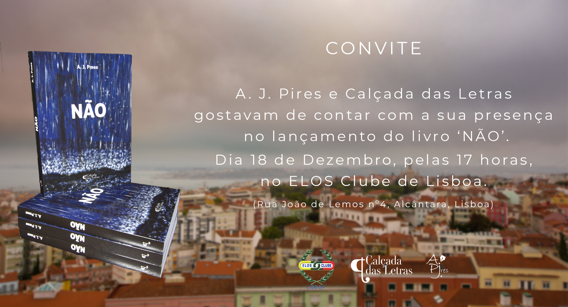 Convite para o lançamento do livro NÃO - 2022